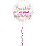 Folat Foil Balloon AND quot;Sparkle on your birthday AND quot; 45cm