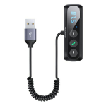 USAMS Bluetooth 5.0 heliadapter, kneseadel + FM-saatja, must/black SJ503JSQ01 (US-SJ503)