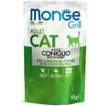 Monge Grill Adult Cat Chunkies in Jelly Rich in Rabbit 85 g tielik niitttoot: tiskasvanud kotele rabbitiga elees 85 g
