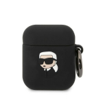 Karl Lagerfeld KLA2RUNIKK AirPods 1/2 kate tarny/must Silikoon Karl Head 3D