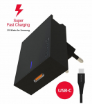 Swissten 25W Samsungi Super Fast Charging reisimahaja koos 1,2 m USB-CUSB-C kaabliga