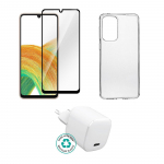 eSTUFF Kit for Samsung Galaxy A33 5G. Charger, Cover, Glass.