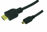 Logilink HDMI-kaabel Ethernet A - micro D St/St 1.00m bk