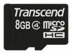 Transcend TS8GUSDC4 mlu kaart 8 GB MicroSDHC klass 4