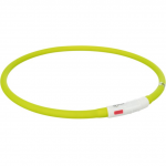 Reflective dog collar - Trixie Flash light ring USB, silicone, XS-XL: 70 cm| 10 mm, green