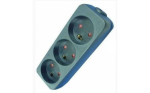 MicroConnect Danish power strip 3-way 1,5 m black (for installation