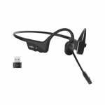 Shokz OpenComm2 UC 2025 tiendusjuhenduseta luuhendusega videokonverentside peakomplekt USB-C laadimisport ja USB-C adapteriga | 16 tundi kneaega, 29 meetrit juhtmeta ulatust, 1 tund laadimisaega | Sisaldab mravhendusmikrofoni ja dongli, must