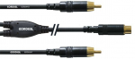 Cordial 2 x RCA isas -RCA emane -y -kaabel, 30 cm (CFY0.3ECC)