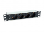 Equip 333311 power distribution unit (PDU) 4 AC outlet(s) 1U Black, Silver