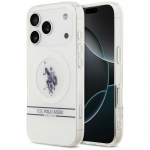 U.S. Polo Assn. Etui US Polo DH ja alumine vribnd Logo MagSafe iPhone'ile 17 Pro, valge