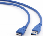 Gembird USB kabel, meespool - MicroUSB meespool, 3.0, 3 meetrit, sinine