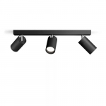 PHILIPS LED valgustiku IDRIS, IP44, 3xGU10, maksimum 3x5W, must, 8.3x44.2x12cm