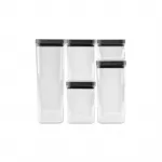 Curver Kuivtoidu purukarpide komplekt 0,5L+2x1,2L+1,8L+2,4L Kara lbipaistev/tumehall