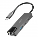 Logilink USB3.2 Gen1 keskus, 3-portiga ja 2,5G Ethernetiga