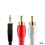 Riff RF027 3,5 mm 2x RCA helikaabel, 3 meetri pikkune, kullatud pistikud