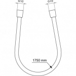 Hose Ideal Standard 1750 mm matt black BE175XG