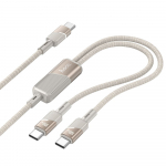 Kaabel 2in1 USB-C USB-C / USB-C Hoco 5A 100W 1,2 m U139 kuldne