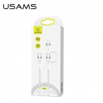 USAMS Kabel pleciony U31 USB-C na USB-C / vlk 60W PD Fast Charge biay/white SJ403USB02 (US-SJ403)