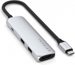 Satechi 4-1 USB-C Slim Multiport 4K-adapter, hbe (ST-P4SS)