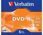 Verbatim DVD-R 16x 4,7 GB 5-ne pakett