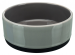 Bowl for animals, ceramic : Trixie Bowl, rubber band, ceramic, 0.75 l| 16 cm, gray