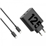 Motorola TurboPower vrguline laadimisadapter 125W Dual 2x USB-C kabeliga USB-C 1m must