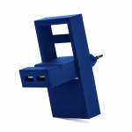 Usbepower ROCK dual USB charger - 2-1 Pocket charger for optimal mobility - Blue