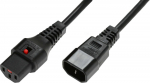 MicroConnect Powercord C13 IEC Lock - C14 black 2m, PC1021 1.00mm2, 2M,
