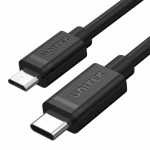 Unitek USB-kaabel Type-C microUSB; 1 m; Y-C473BK