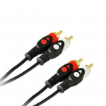 LIBOX LB020 2x RCA-st 2x RCA-sse helikaabel 3m, kullatud kontaktid, must