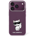 Karl Lagerfeld Etui IML Choupette Body Sketch Print MagSafe iPhone 18 Pro / 17 Pro jaoks, burgundivriline