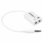 StarTech.com Valge krvklappide adapter krvklappidele, millel on eraldi krvaklapivastuvtja / mikrofonipistikud 3,5 mm 4-kontaktiline kuni 2x 3-kontaktiline 3,5 mm T/N