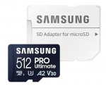 Samsung PRO Ultimate MicroSD Memory Card 512GB UHS-I U3 Full HD AND 4K UHD 200MB/s Read 130MB/s Write for Smartphone, Drone or Action Cam + SD Adapter