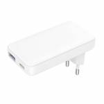GEAR Charger 220V 1xUSB-C+1xUSB-A PD/PPS 36W+QC 18W GaN White