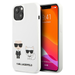 Karl Lagerfeld KLHCP13SSSKCW ja Choupette Liquid Silicone Case iPhone 13 mini valge