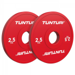 Tunturi Kaalutaldrikud, plaatinast fraktsioonplaadid, punased, 50mm, 2 x 2,5 kg