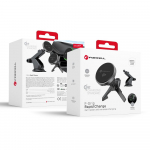 FORCELL F-GRIP Rapid Charger magnetic car holder for windshield / air vent with wireless charging compatible with MagSafe Qi2 15W grey