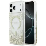GUESS Resiinist valmistatud glitteriga MagSafe-korpus iPhone 18 Pro Max / iPhone 17 Pro Max jaoks, kuld