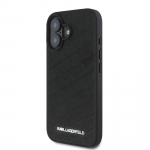 Karl Lagerfeld PU Quilteeritud Musterkaane iPhone 16 jaoks / must