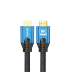 Savio HDMI (M) v2.1 kaabel, 5m, 8K, vask, sinine-must, kuldsed otsikud,