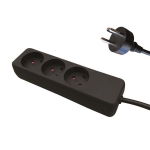 Garbot Plast Power Strip 3-way K Outlet. Black