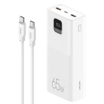 USAMS Powerbank PB68 30000mAh 65W QC3.0+PD Kiirlaadimine + USB-C/USB-C kaabel 100W valge/white ATXLOGTCT