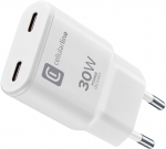 Cellular line USB-C Duo GaN reiselader 30W valge