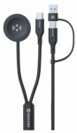 Swissten Traadita 2in1 laadimiskaabel Samsung Galaxy Watch / 2x USB-C / USB 1,2m