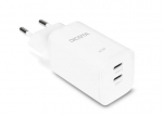 DICOTA 65W GaN Charger, 2x USB-C, White