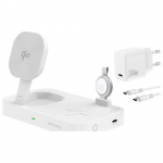 4smarts Qi2 Trident laadimisjaam MFI kiirlaadijaga Apple Watchi jaoks, valge