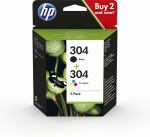 HP 304 2-pakendiline must/kolmevrviline Cartri tindikassett (3JB05AE#301)