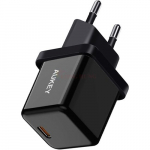 AUKEY Mini laadija PA-F5 OEM must 1xUSB-C 20W PD Power Delivery