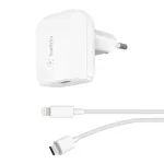 BELKIN BoostCharge F7U096 seinalaadija | 18W | PD | USB-C | koos kaasasoleva USB-C-st Lightning-kaabeliga | valge