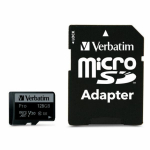 Verbatim MicroSD-kaart 128GB + adapter Pro U3 must/must 47044